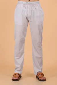 Grey Cotton Mulmul Short Kurta and Pant image 4