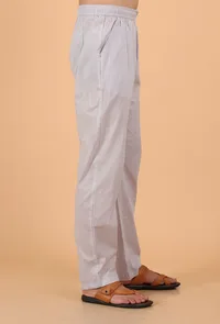 Grey Cotton Mulmul Short Kurta and Pant image 5
