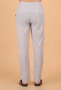 Grey Cotton Mulmul Short Kurta and Pant image 6