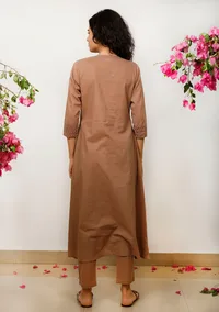 Brown Cotton Kurta image 4
