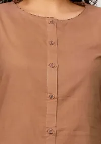 Brown Cotton Kurta image 5