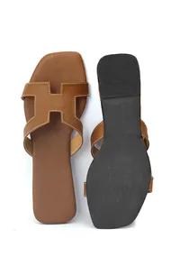 Bark Brown Cruelty Free Leather Sliders image 4