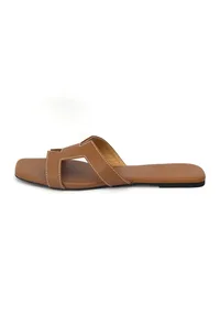Bark Brown Cruelty Free Leather Sliders image 5