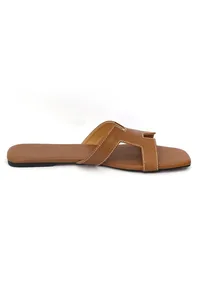 Bark Brown Cruelty Free Leather Sliders image 6