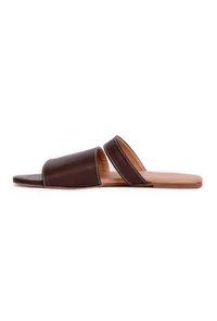 Tortilla Brown Cruelty Free Leather Sliders image 3