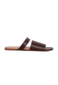 Tortilla Brown Cruelty Free Leather Sliders image 4