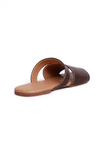 Tortilla Brown Cruelty Free Leather Sliders image 5