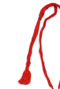 Scarlet Red Thread Silver Tribal Necklace image 4