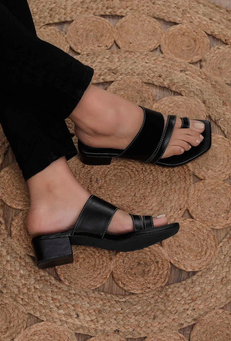 Onyx Black Cruelty Free Leather Heels