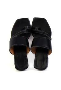 Onyx Black Cruelty Free Leather Heels image 3