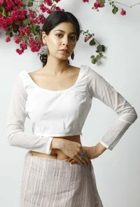 The Elegant White Kota Blouse image 1