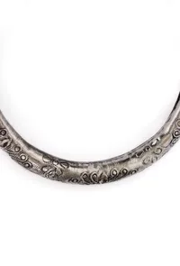 German Silver Designer Antique Look Flower Design Traditional Kada Anklet image 3