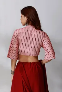 Maroon Ikkat Shirt Blouse image 3