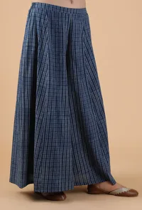 Adya Indigo Checkered Palazzo Pants image 2