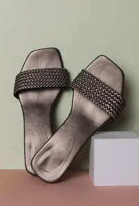 Ivon Grey Cruelty Free Leather Heels image 2