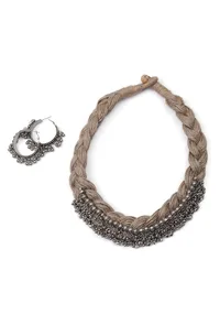 German Silver With Gunguru Jute Necklace Set image 2