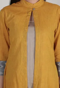 Set Of 2: Mustard & Beige pure cotton cap and inner image 3