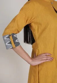 Set Of 2: Mustard & Beige pure cotton cap and inner image 4