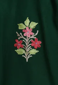 Phthalo Green Aari Embroidered Kashmiri Phiran-Free Size image 6