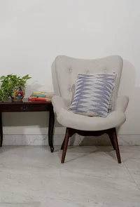 Set of 2: Sky Blue Handcrafted Jacquard Cushion Covers image 1