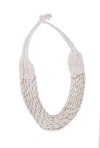 Frost white Thread Tribal Necklace image 2