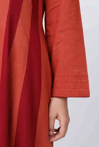 Set of 3: Crimson Red Contrast Anarkali and Pallazo With Dupatta image 6