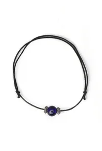 Adjustable Evil Eye Protection Anklet with Nazar Battu Black Thread image 2