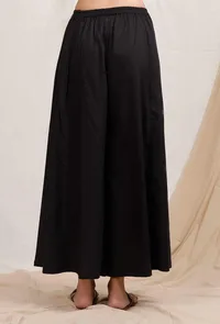 Set of 2: Black A line cotton Kurta and Pallazos image 4