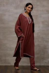 Umber Brown Pure Woollen Phiran image 3