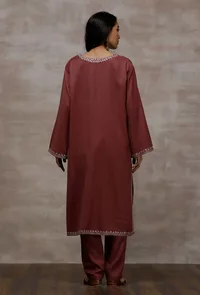 Umber Brown Pure Woollen Phiran image 5