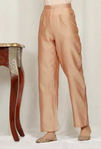 Golden Beige Pure Banarasi Chanderi Pants image 4