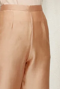 Golden Beige Pure Banarasi Chanderi Pants image 5