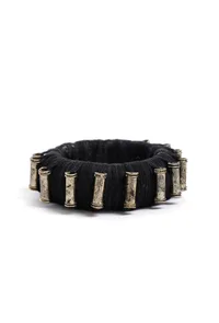 Onyx Black Thread Wooden Bangles image 2