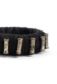 Onyx Black Thread Wooden Bangles image 4