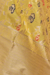 Yellow Color Semi Silk Dupatta With Zari Weaving image 5
