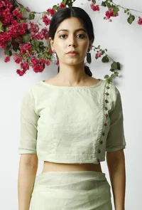 The Summer Friendly Green Kota Blouse image 2