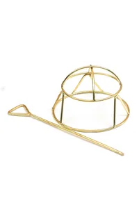 Golden Twin Dome Brass Juda Pin image 3