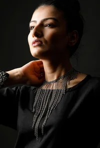 Alice silver plated brass Chain Necklace image 1