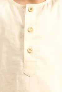 Set Of 3: Ark Off White Cotton Kurta, Pyjama & Indigo Ajrakh Jacket image 6