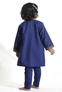 Royal Blue Pure Woollen Phiran set image 3