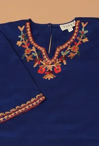 Royal Blue Pure Woollen Phiran set image 5