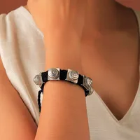 Black and silver Motif Tribal Bracelet image 5