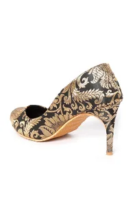 Black Brocade Pencil Heels image 4