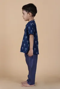 Pahi Indigo Printed Cotton Short Kurta image 2
