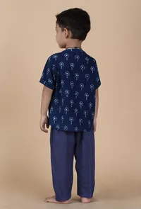 Pahi Indigo Printed Cotton Short Kurta image 4