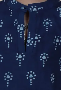 Pahi Indigo Printed Cotton Short Kurta image 5