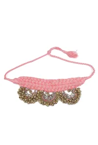 Chand Pink Kundan Tribal Necklace image 2