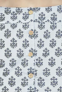 Blue Cotton Hand-Block Printed Blouse image 4