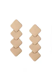 Four Square Layered Brass Earrings image 3