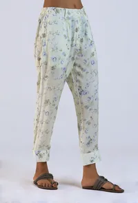 Off White Viscose Cotton Pant image 2